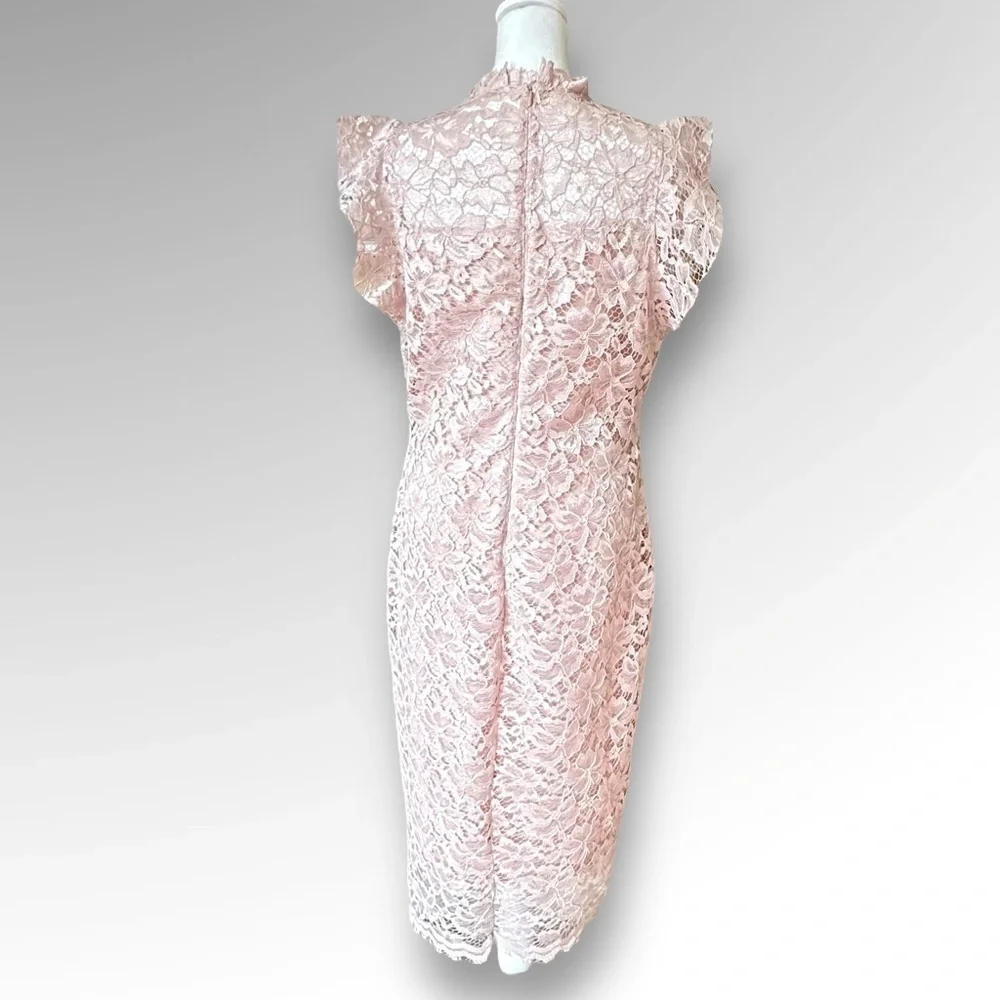 Enfocus Studio Pink Lace Sleeveless Midi Dress Size 12